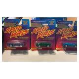 3 new on card speed rebels diecast cars