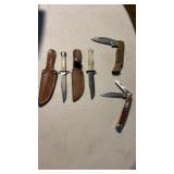 2 Mini knife with sheath  and 2 small Pocket