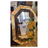 Stained glass mirror approximately 17 1/2 x 25?