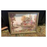 Framed  G B Fox cottage print approximately 13 x
