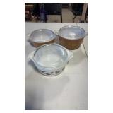 Vintage Pyrex Early American Pattern Set of 3