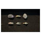 6 silver tome womanï¿½s rings