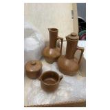 2. 1950s Monmouth stoneware carafe  1 with  lid