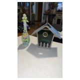 Stained glass tea light bird house and  German