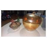 Multi color small nesting hen and marigold