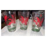 Set of 3 vintage Hazel atlas drinking glasses
