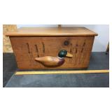 Vintage Handcrafted Pine Wood Duck Decoy Storage