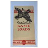 Vintage pamphlet for Remington UMC Game loads