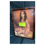 Signed framed  Larry Vincent garrison, nude girl