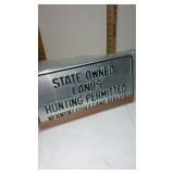License plate  state owned lands Hunting
