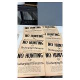 8 Vintage No Hunting Signs, Heavy Paper Stock,