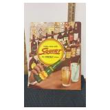 Advertising cardboard table top sign  featuring