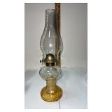Vintage oil lamp with shade and brass burner