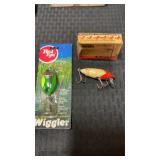 NIP Red eye wiggler fishing lure and south bend