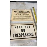 2 Vintage No Trespassing Signs, 1 is