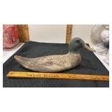15?  vintage hand painted canvas covered cork
