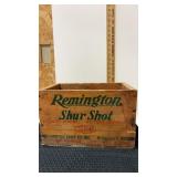 Remington Shur shot 12 GA wooden ammo box / crate