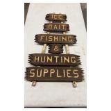 Wooden Outdoors Shop Sign approx 36x19.  Is