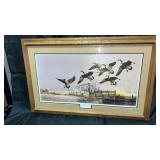 Framed and matted picture homesteaders, signed by