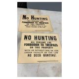 2 Vintage New Jersey No Hunting Signs, Heavy