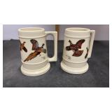 2 Vintage Wildlife-Themed Ceramic Mug