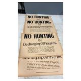 5 Vintage No Hunting Signs, Approx 9x12 , Heavy