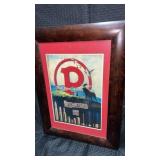Framed and matted vintage style advertising