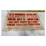 Vintage Safety Zone No Hunting Sign, Ralph Rod &