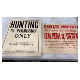 2 Vintage No Hunting Trespass Heavy Paper
