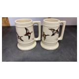 2 Vintage Wildlife-Themed Ceramic Mug