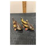 Ceramic bullhead fish salt and pepper shakers