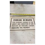 $500 Reward For Evidence Sign , Heavy Paper Stock