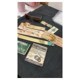 Group of fishing tackle and polarized sun glasses
