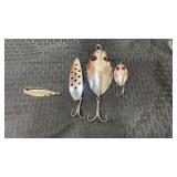 2 Gibbs red eyed wiggler fishing lures and more