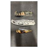 3 Folding Pocket Knives. Swiss Army, Gerber, &