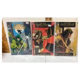 3 Green arrow comic books in plastic sleeve