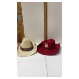 Nebraska hat and cowboy hat
