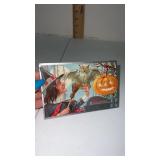 Halloween precautions postcard witch owl  JOL