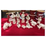 Ceramic Nativity Set with some Christmas items
