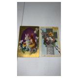 2 happy Easter post cards  Easter chick series