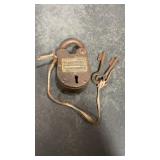 Tombstone Arizona Territory Padlock with 2 Keys