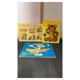 3 kids Wooden Puzzles. The bugs is miss tail