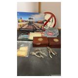 Railroad order sheets, tickets, hat, & more