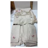 Needle work cloth tablecloth and cloth napkins
