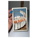 Halloween postcard  children in White, hooded,