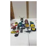 Toy trucks and cars