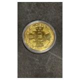 Promotional Bitcoin Coin in Capsule. Maybe Gold