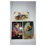 3 Easter post cards