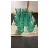 8 pioneer Wooman Glasses & 6 placemats