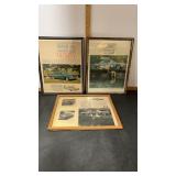 3 ï¿½61 Chevy Framed Pictures approx 12ï¿½x14ï¿½